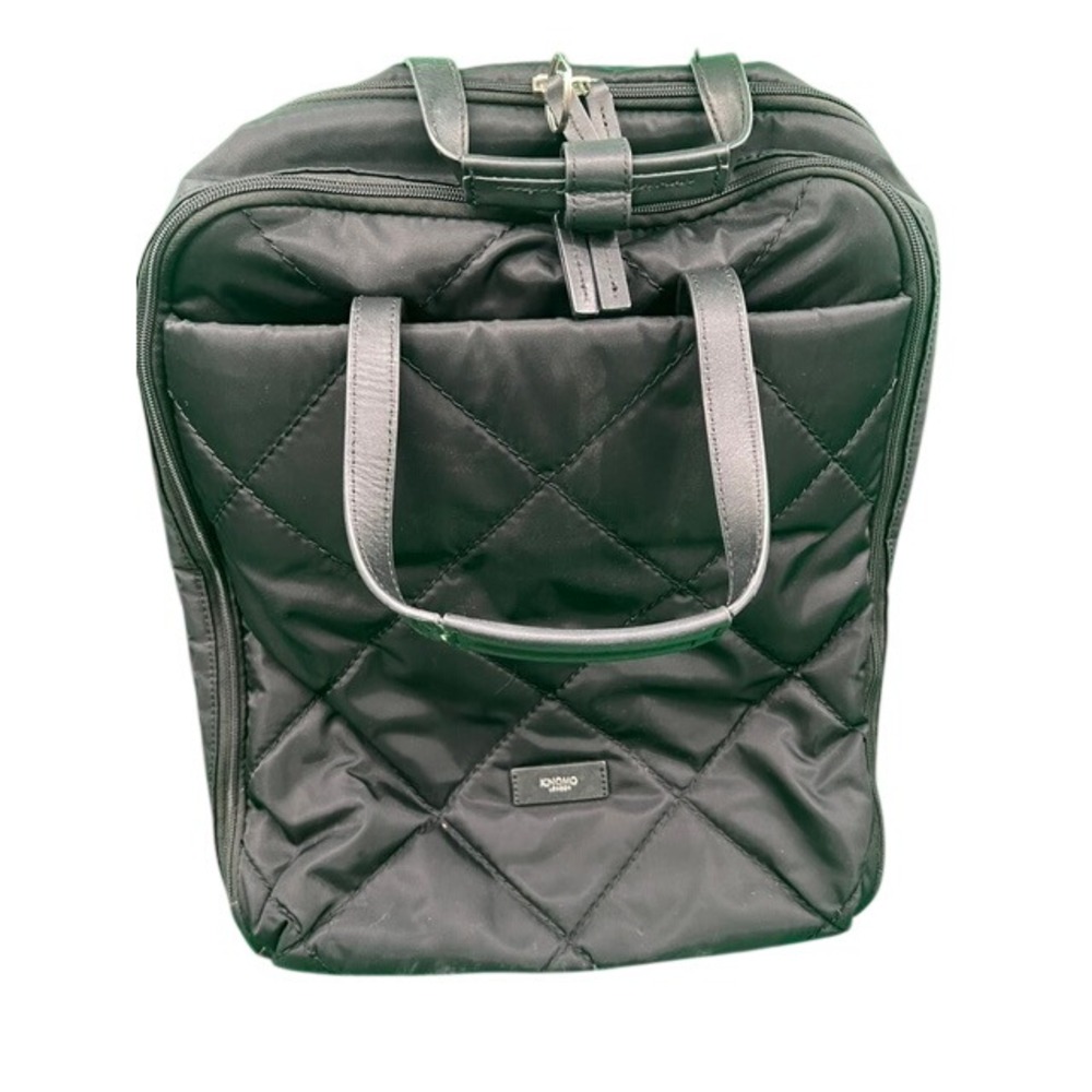 Knomo London Chepstow Rolling Backpack Women OS Black Quilted Nylon Travel Bag